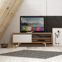 Hanah Home Soporte para TV Maku Roble y Blanco